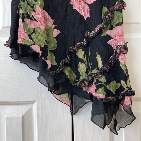 Betsy Johnson spaghetti strap asymmetrical floral 90s 00s Y2K Rory Gilmore Girls - Picture 3 of 12